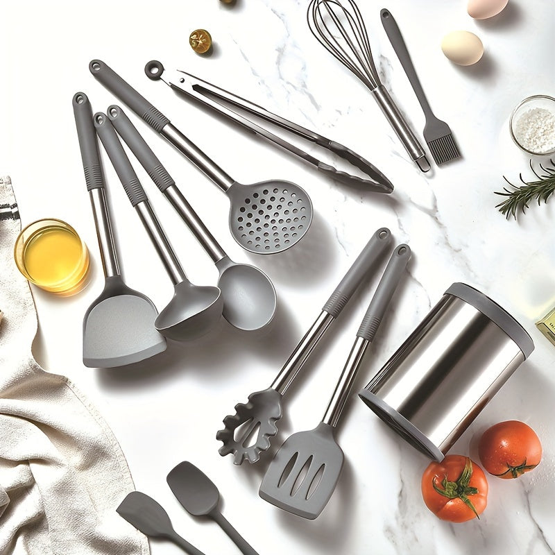 Set of 12 Stainless Steel Kitchen Utensils