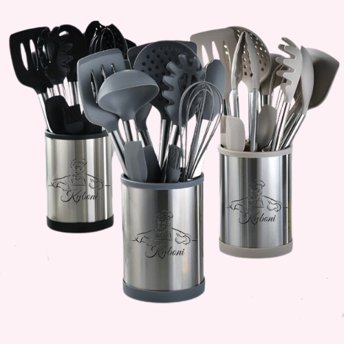 Set of 12 Stainless Steel Kitchen Utensils